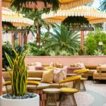 Las Vegas, Mid Century Patio Decor Ideas, Yellow, Pink, and Green Outside Decor, Interior Ideas_