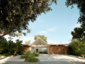 Twin Gable House – A fény és a fa harmóniája Egy ikonikus ház új élete Sunnyvale-ben, San Franciscótól alig egy órányira áll egy különleges otthon: a Twin Gable House, amelyet Ryan Leidner Architecture álmodott újra. Az eredeti épület egy tipikus Eichler-ház volt – lapos tetővel, egyszerű vonalvezetéssel és a mid-century modern stílus jegyeivel. A felújítás azonban új dimenzióba emelte: a ház ma a tágas, fényben úszó terek és a természet közelségének mintapéldája.